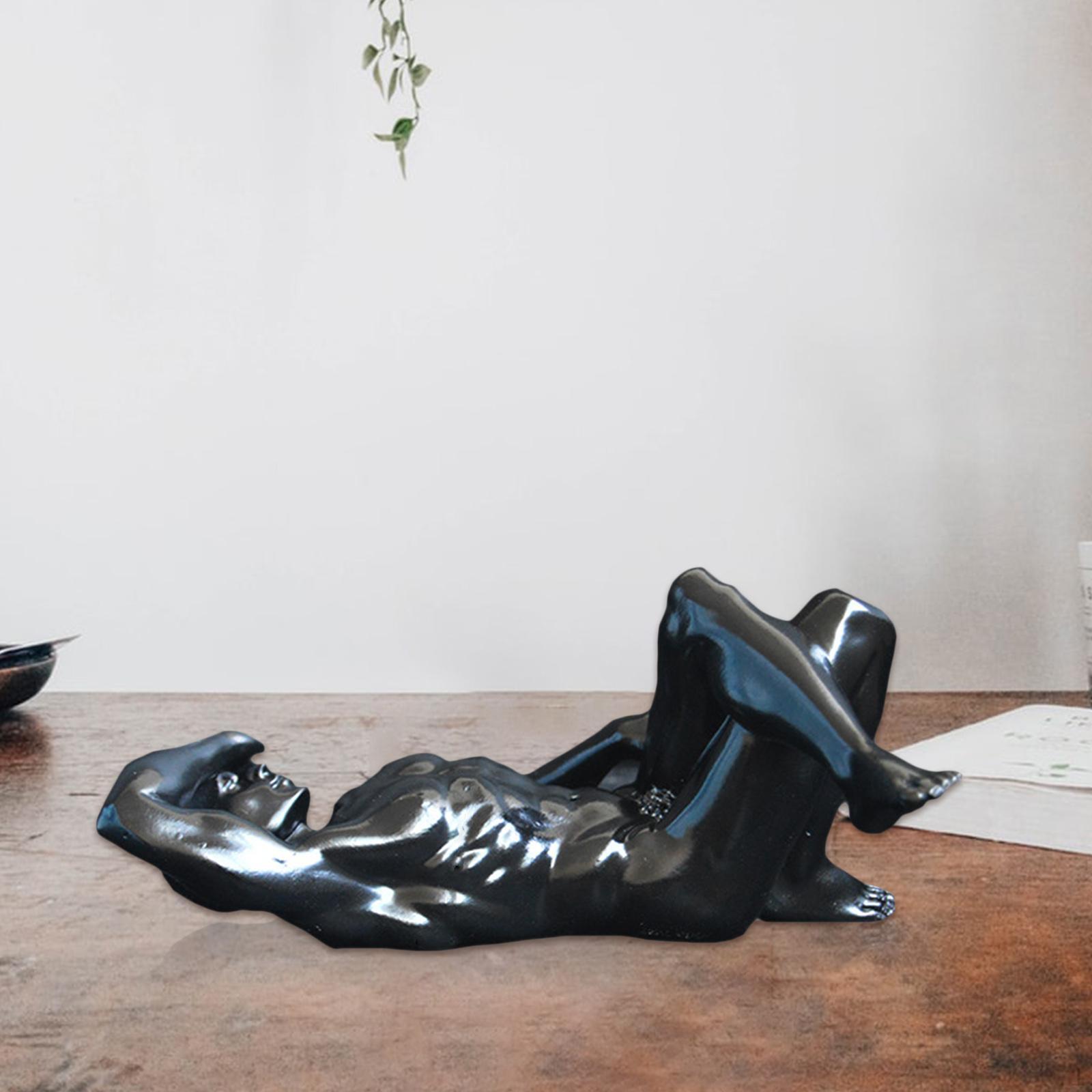 

Креативная европейская глазурованная статуя мыслителя из полирезина, мужская обнаженная статуя, украшение для дома, рабочий стол чёрный