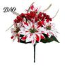 Decorative Plants for Planters Artificial Poinsettia Flowers, Christmas Fake Floral Berry Centerpiece, Fade-Resistant Dieffenbachia Red And White Home