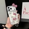 Cute Cartoon KT Cat for Apple 17 Mobile Phone Case 16ProMax Shell Pattern 15 Rhinestone 14 Lanyard Protective Case
