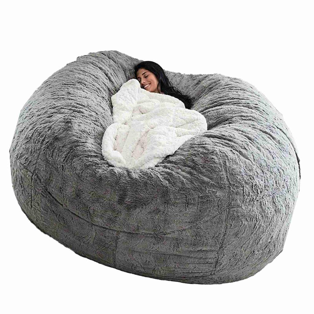 Sedia a Sacco Grigia Senza Imbottitura Sacco a Sacco Gigante Pouf Divano Letto Puff Futon Seduta per Stanza Tatami Arredamento Relax Lounge Solo Sacchi Custodia