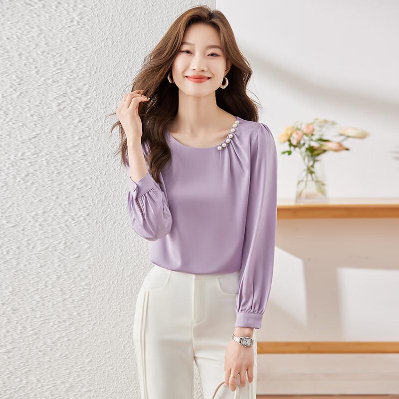 Trolman Women s Elegant Long Sleeve Fall Shirt M