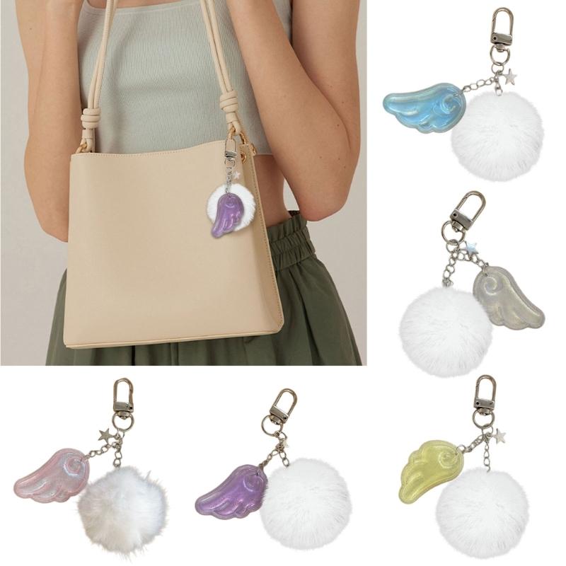 Cute Angel Star Keychain Key Accessory Practical Key Holder Cartoon Key Jewelry Alloy Texture Suitable for Woman Girls