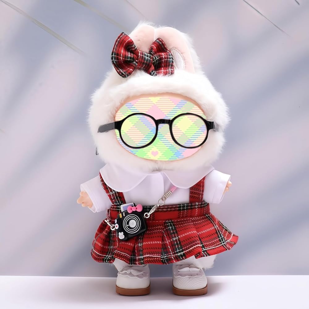 Ruokey Doll Accessories 15cm/17cm Plush Costume Outfit Set for Labubu Dolls DIY Dress Up