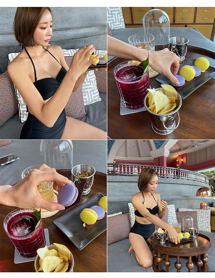 Korean-Style Sexy Bandage Bikini Set - Women's Three-Piece High-Waisted Swimsuit for Vacations and Hot Springs