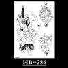 Flower Sketch Tattoo Sticker, Black And White Half Arm Tattoo Sticker, Waterproof And Sweat Proof Tattoo