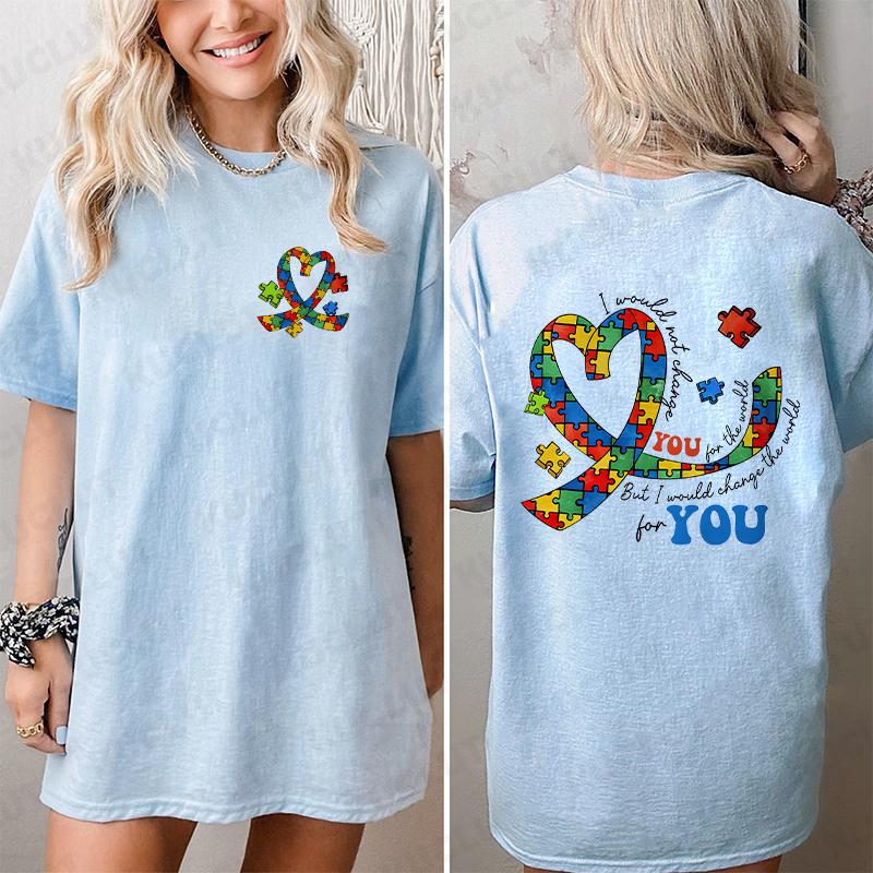 Autism Awareness T-shirts Women Neurodiversity Tee Shirts Autism Mama Teacher T-shirts ADHD Clothes Fashion Casual Clothing