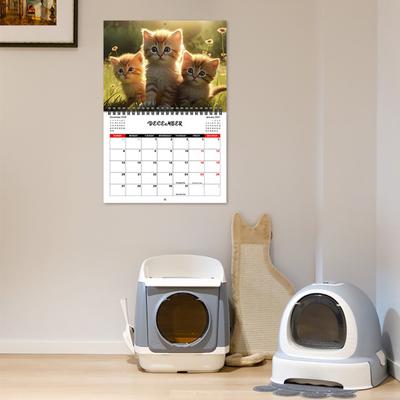Yousheng 2026 Kattunge Kalender Jan.2026 - Des.2026 12 Måneder Veggkalender med Søte Kattebilder for Hjemmekontor Organisering Planlegging