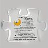 2D Flat, "To My Son" Acrylic Desk Decor Plaque, Floral Design & Butterflies Suitable for Wall Decoration, Porch, Room, Villa, Accents Home, Hallway, o