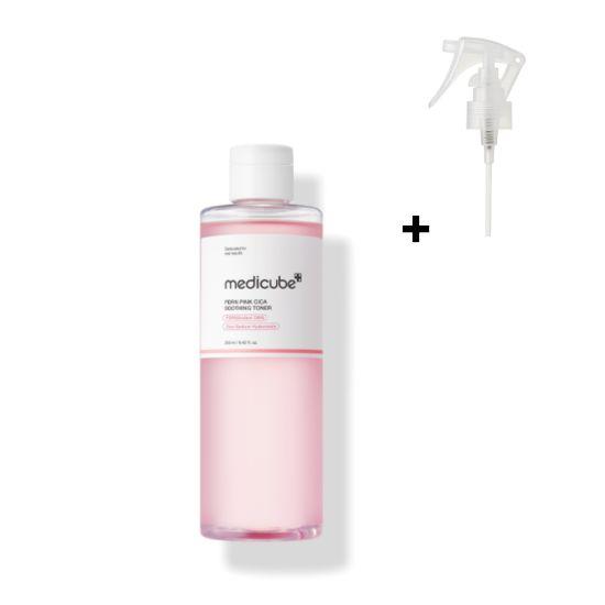 MediCube PDRN Pink Cica Soothing Toner 250ml Hydrating & Calming Toner + Spray Head Gift