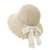 Straw hat women's summer parent-child bucket hat summer thin woven straw hat women's beach big brim girls hat
