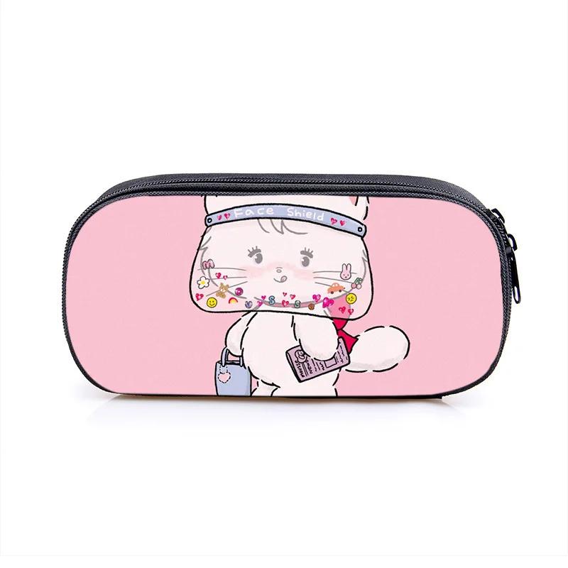 Mikko Pencil Bag Anime Pencil Cases Canvas Kawaii Stationery Box Children's Office Student School Supplies Stationary