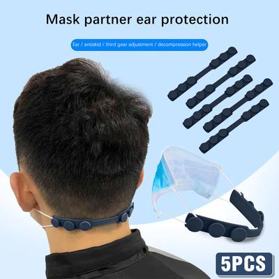 Mask Anti-stroke Artifact Extension Buckle Adjustment Buckle Black Colors 5PCS