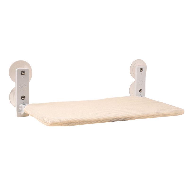 ערסל חתול לשיזוף: מיטה עם כוס יניקה לחלון לחתולים