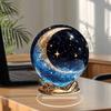 Decorative Acrylic Spheres Moon Star/Fairy Crystal Ball Ornament, Sphere for Bedroom Living Starry Sky Gifts Room Desk Decor, Exquisite Decoration