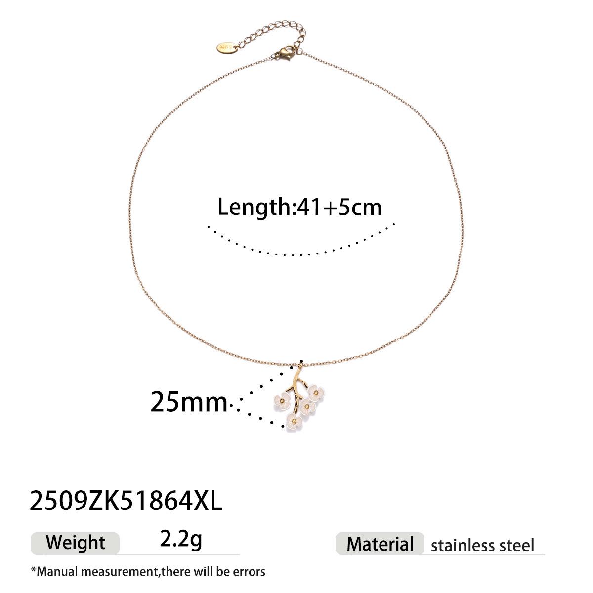 Exquisite European Flower Pendant Necklace with Zircon Inlay - Titanium Steel, Versatile Fashion Style.