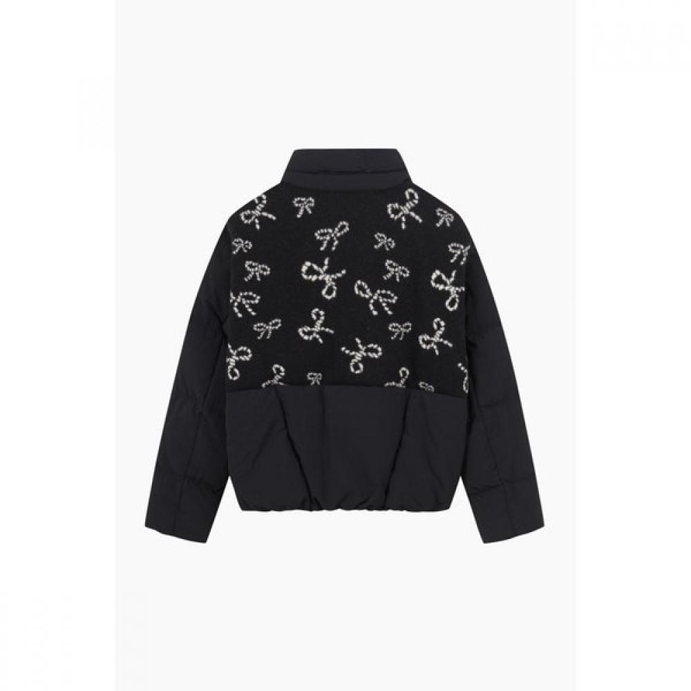 Benetton White Ribbon Knit Down Jumper Bapdf2611