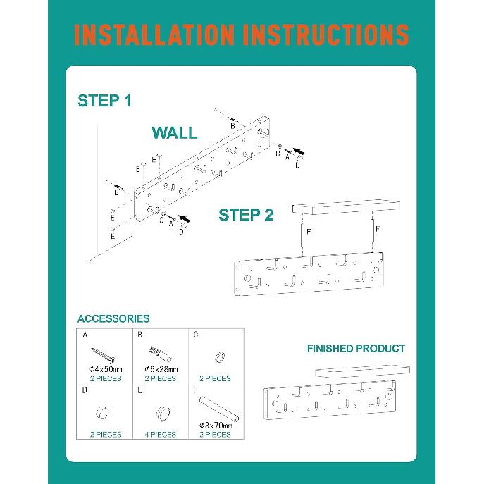 Wall Mounted Coat Rack with 8 Hooks & Storage Shelf - Multi-Functional Coat Hanger with Upper Shelf for Bathroom, Entrance, Living Room, Bedroom -
