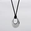 Wind Niche Design Black Rope Three-Dimensional Water Drop Shape Sweater Chain Pull Fashion Commuter Silver Metal Necklace