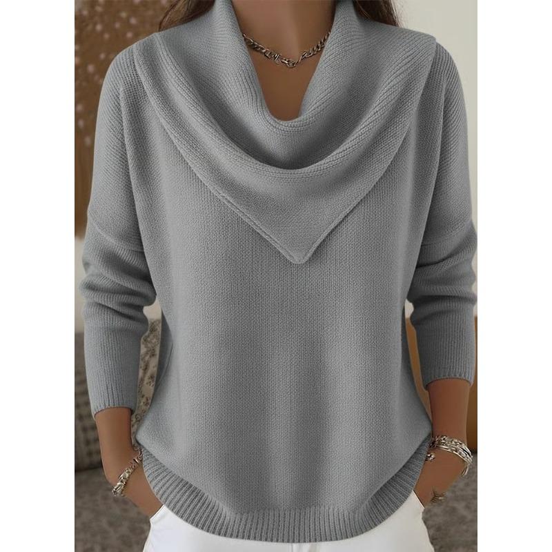 Nouveaux hauts et pulls unis à manches longues pour femmes pour l'automne et l'hiver