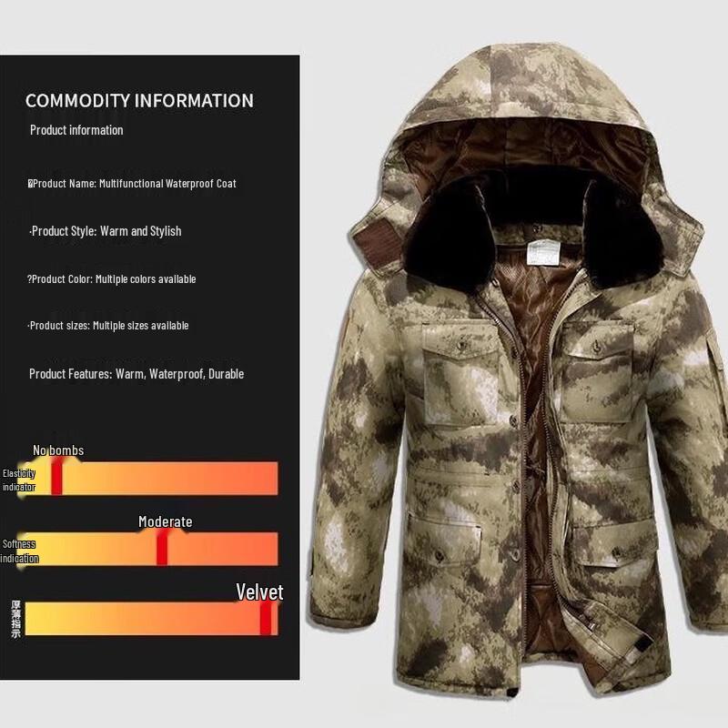 Men's Winter Camouflage Waterproof Padded Parka
