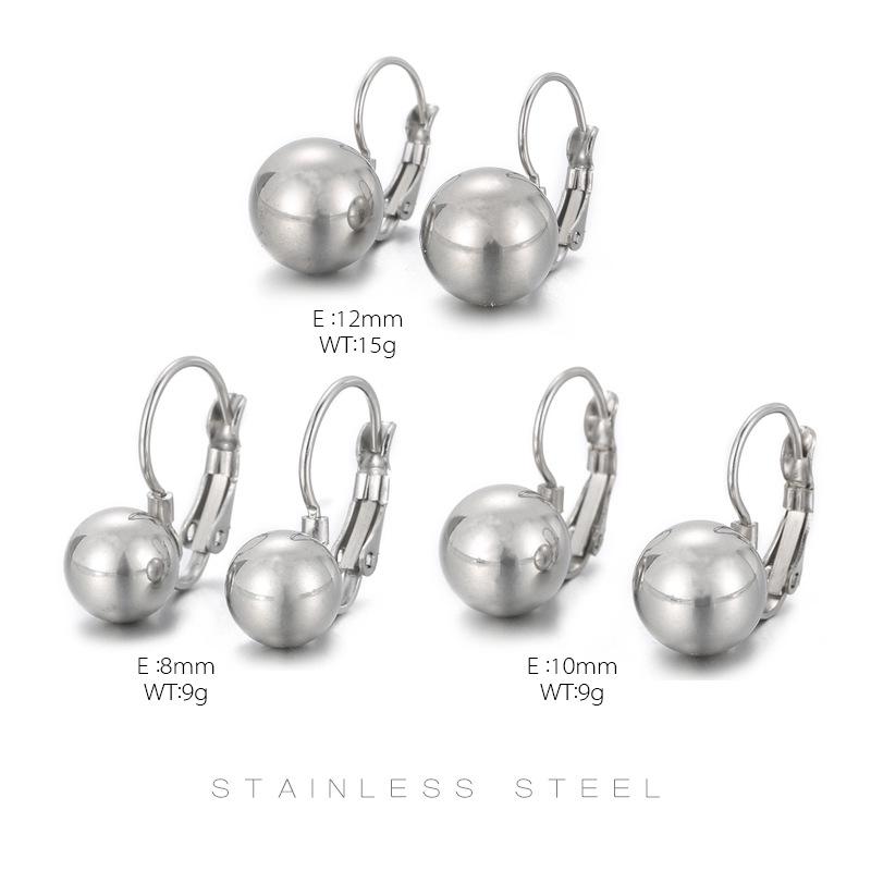 Korean Fashion Stainless Steel Ball Drop Earrings - Small and Fresh