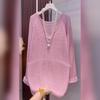 Maglia da Donna Autunno Inverno Nuovo Design Senso Casual Larga Temperamento Dimagrante Lavorata a Maglia Colore Unico Top Versatile