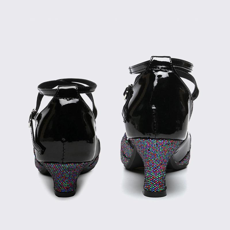 Summer Women's High Heels Sexy Openwork Open Toe Stiletto Sandals Mid-heel Ankle Buckle Strap Sandals Latin Style Dancing Shoes