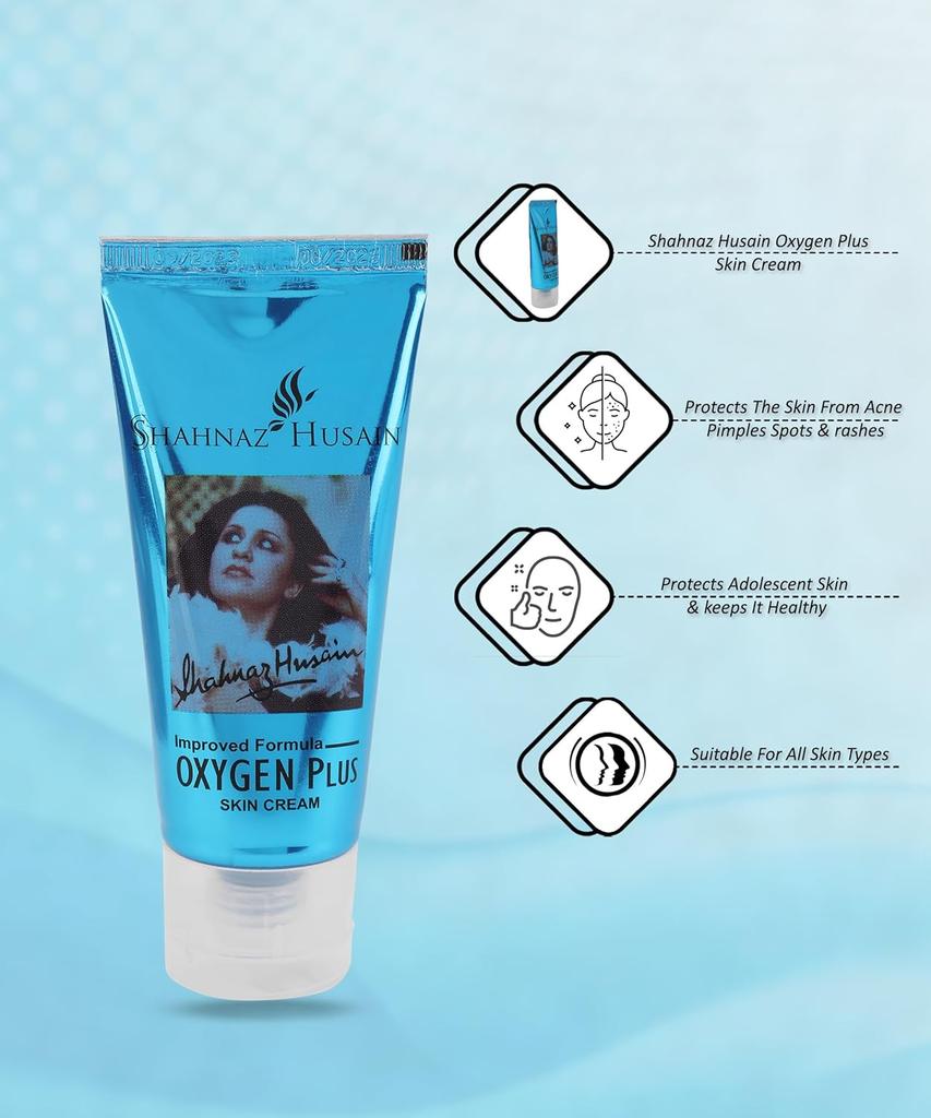 Shahnaz Husain Oxygen Plus Skin Cream Cucumber 50 G Skin Revitalizing Face Moisturizer for Fresh Glowing Skin Care