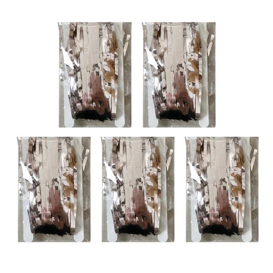 Sparkling Foil Fringe Curtains 1x2m Metallic Streamer Backdrop for Wedding