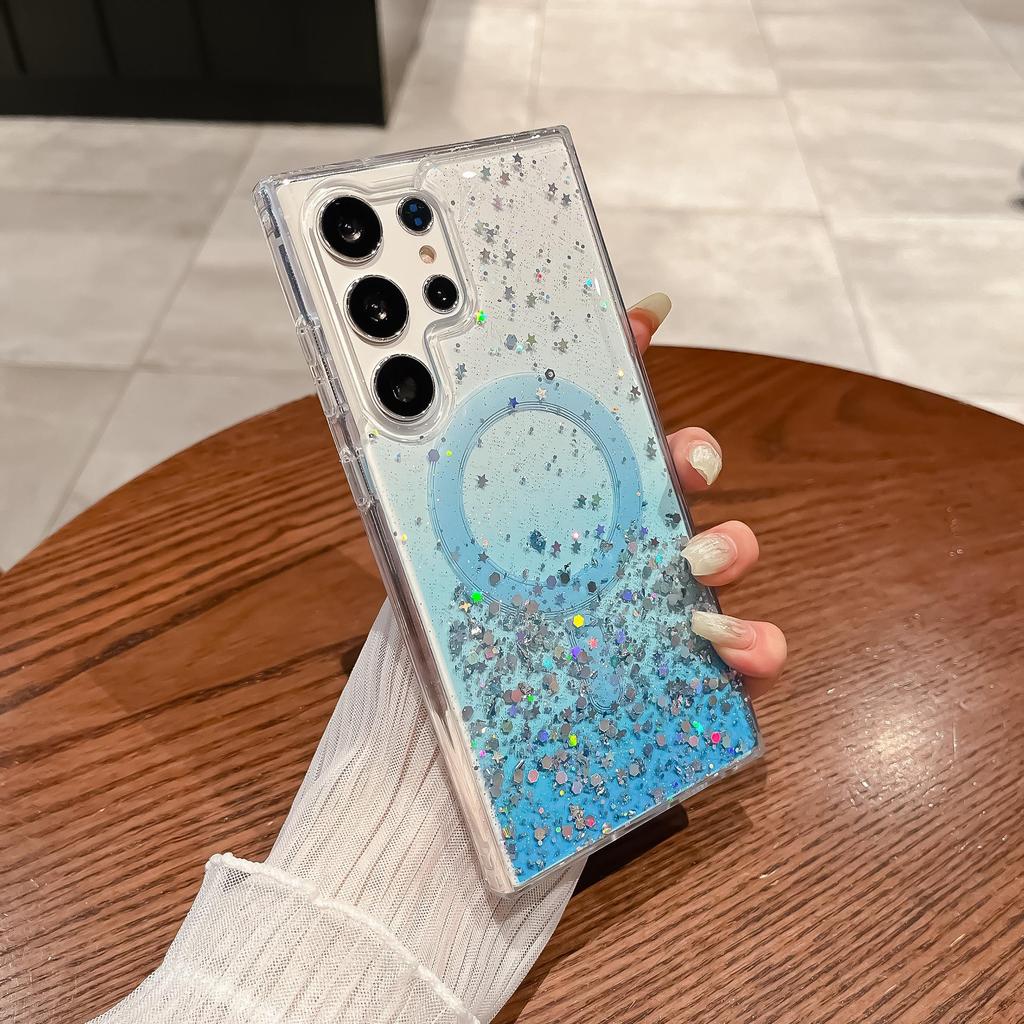 Samsung S25 Ultra Wireless Gradient Epoxy Glitter Case - Magnetic Protective Cover for S24+