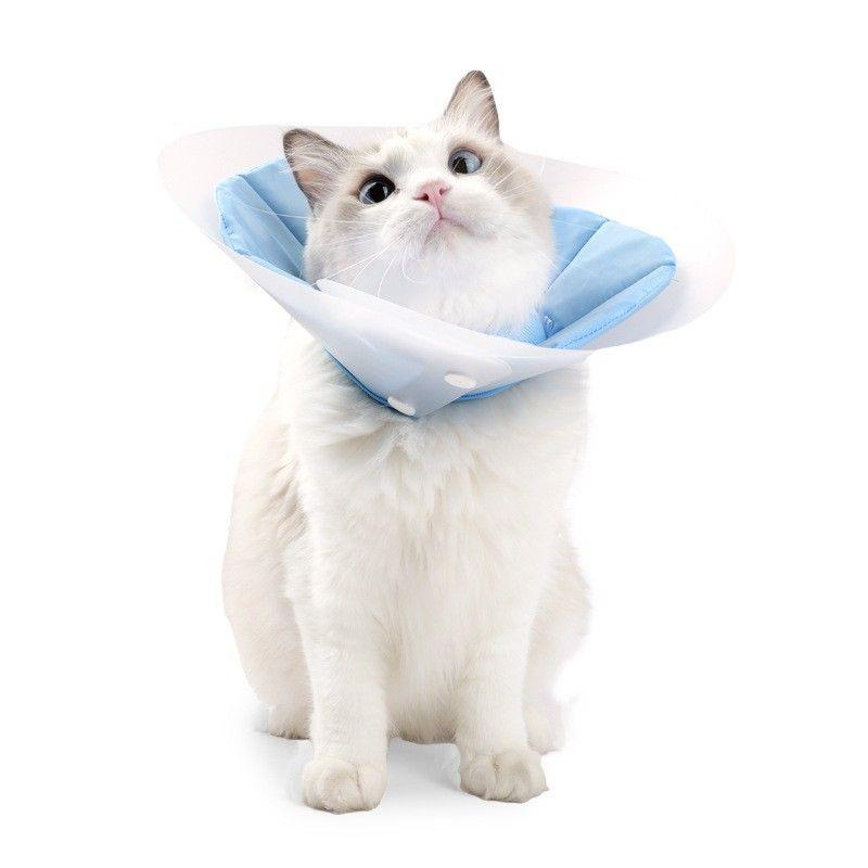 

Pet Supplies New Arrival Exclusive for Cats Elizabeth Ring Double-Layer Deformable Sterilization Ring Cat Anti-Licking after Operation S: neck circumference: 12-25cm Blue