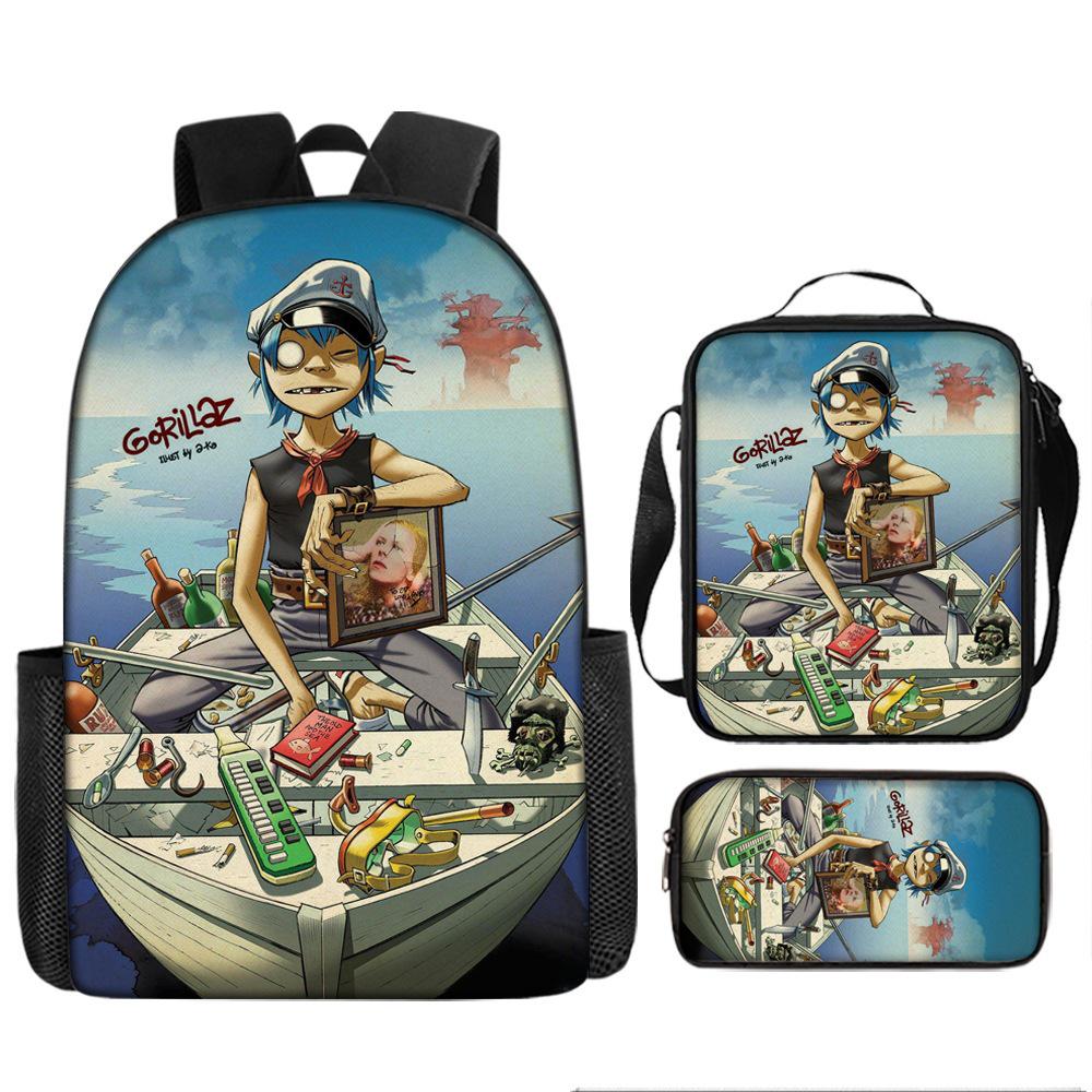UK Virtual Band Gorillaz Kids' Cartoon Backpack - Dual Use Shoulder/Crossbody Bag
