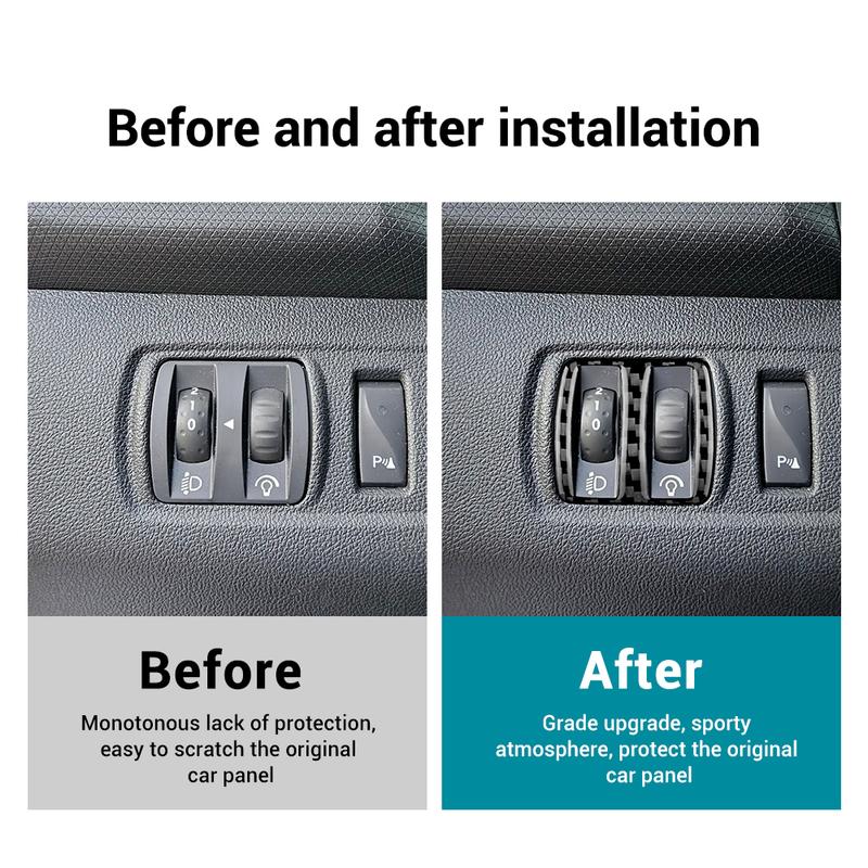 Carbon Fiber Modified For Renault Clio MK4 2013-2018 Car Headlight Adjustment Control Switch Button Protective Cover Accessories
