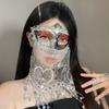Halloween mask costume party with makeup costume-cosmetically transformed face mask, costume accessories,half-face lace-edged feather headpiece,mask