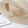 Spring Summer Knitted Bucket Hat For Women Foldable Sun Hat Breathable Beach Cap Outdoor Travel Casual Chic  New Sunhat