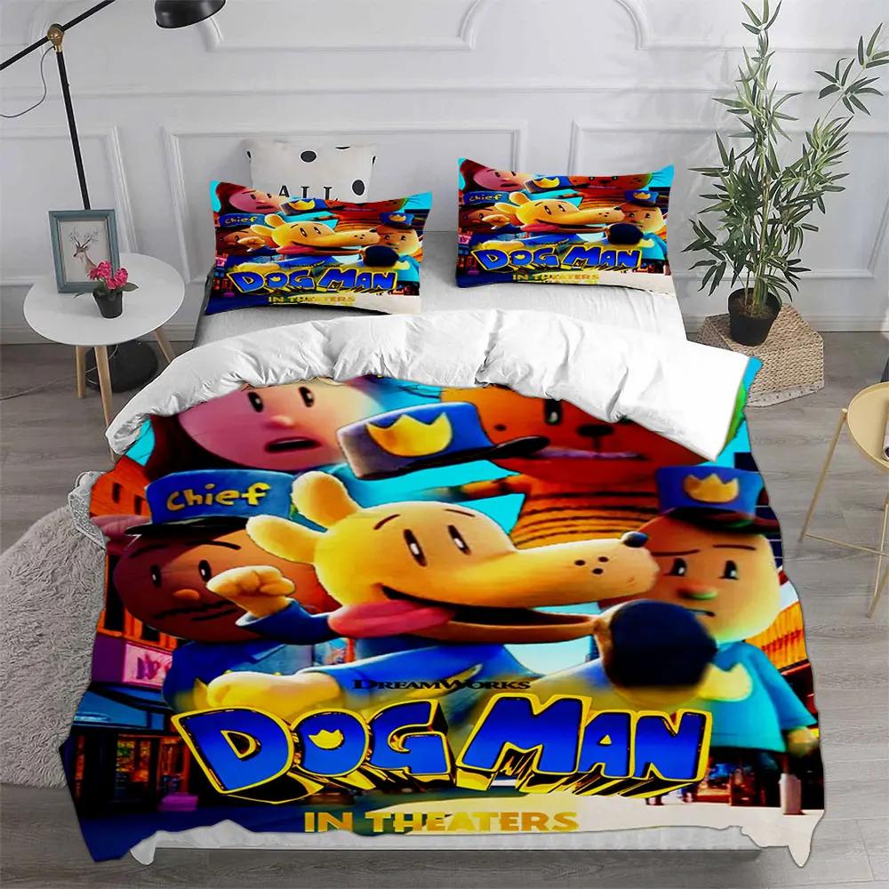 Dog Man () Bedding Sets Quilt Bed Cover Comforter Duvet Cover Pillow Case 2-3 Pieces Sets Teenagers Children'S Gifts