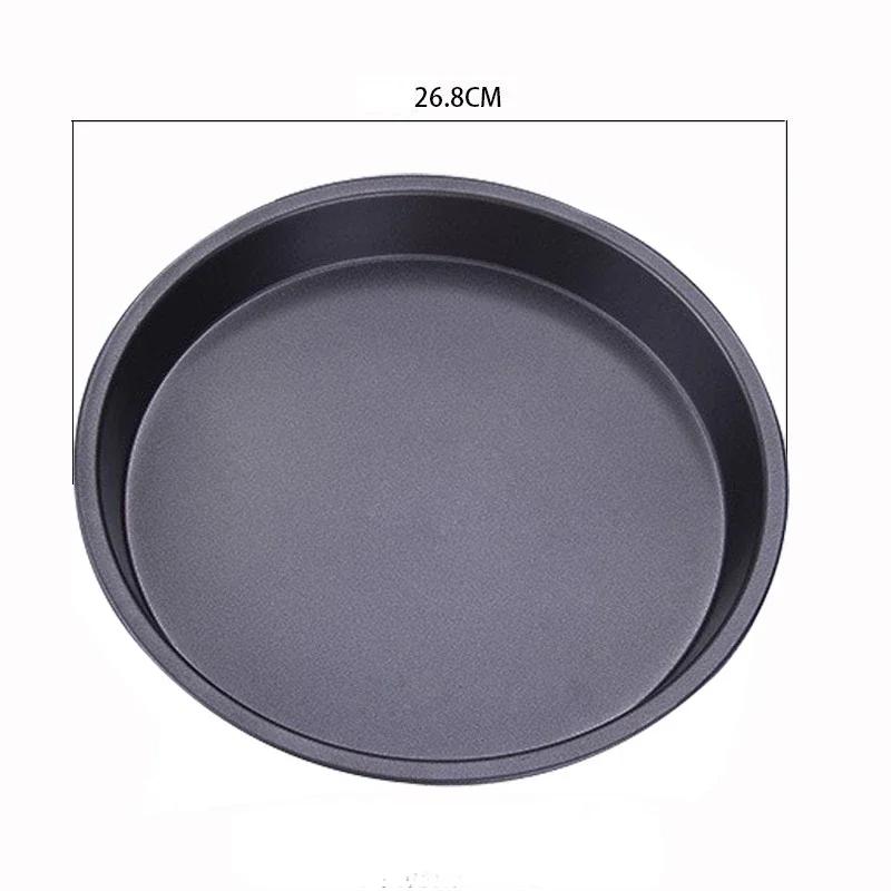 Pizza Mould Pan Carbon Steel 6/7/8/9/10 Inch Baking Tray Heat-resistant Round Non-stick Plates Baking Mold Bakeware Kitchen Tool