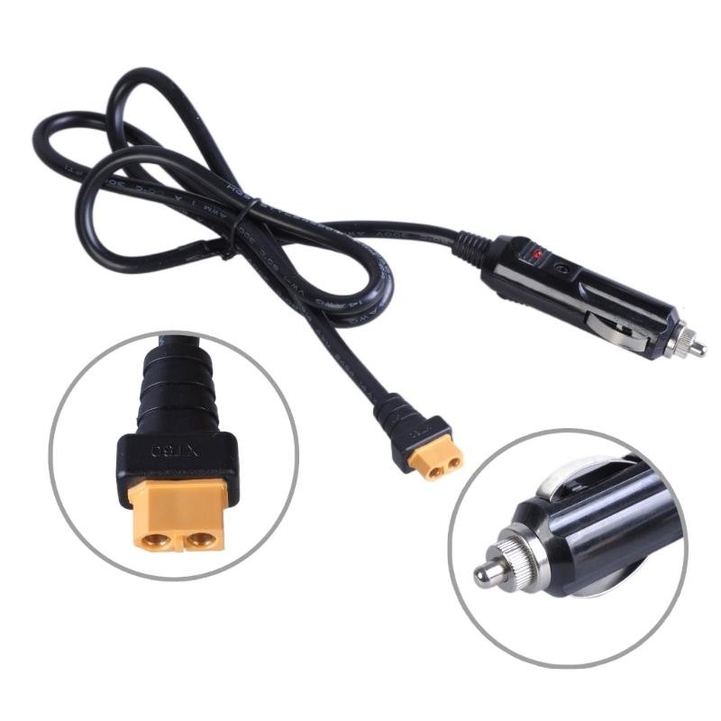XT60 Extension Cable XT60 Female To Car Charger Male Connection Cord 12V/24V for Power Stations and Solar Generators