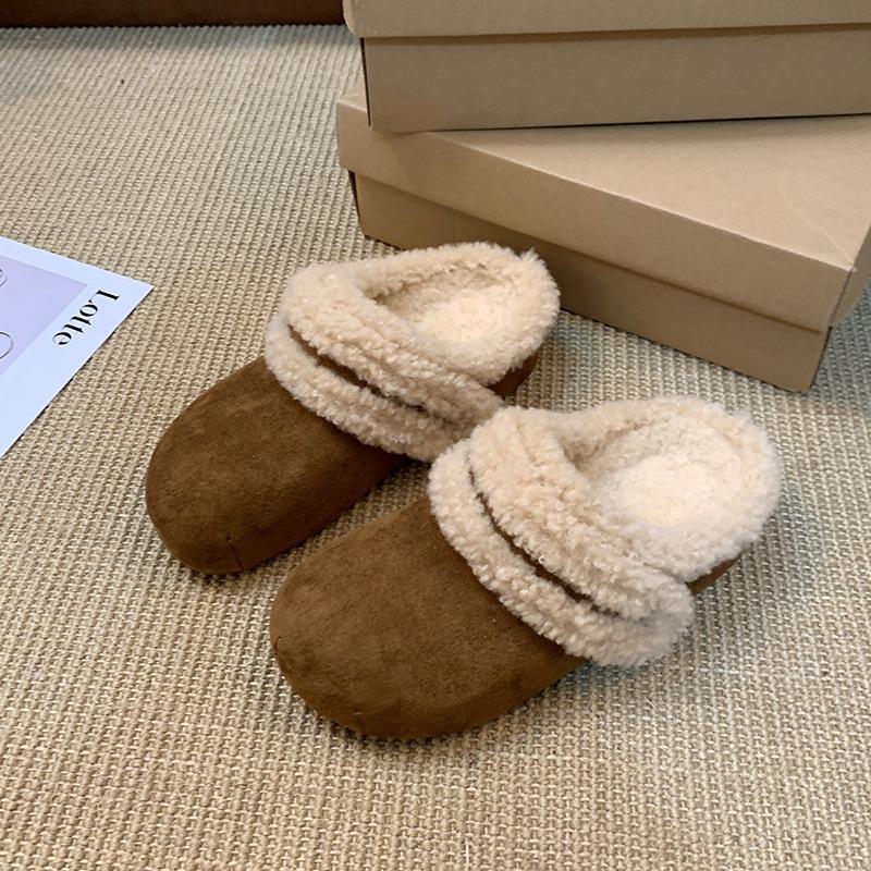 Retro Velvet Thickened Warm Women's Autumn and Winter New Fashion Versatile Casual Fluffy Slippers