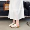 Large Size Bag Head Half Slippers Women'S Summer Outer Wear New Woven Hollow Breathable Comfortable Flat Bottom Lazy Sandals