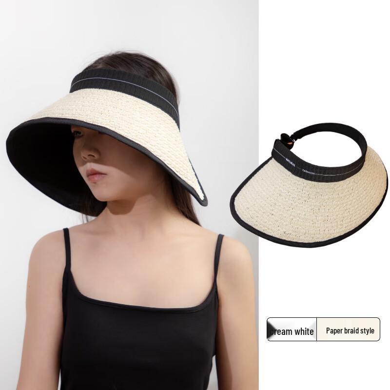 

Summer Straw Sun Visor Hat One Size