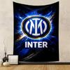 Inter Milan Logo Themed Patterned Tapestry for Bedroom and Living Room Home Decor