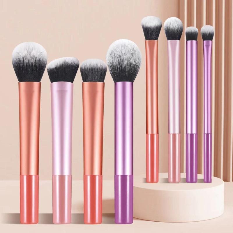 

8pcs Makeup Brush Set Pro Easy to Clean, - Soft, Premium Synthetic Hair, Cruelty-Free, Foundation, Blush, Eyeshadow, Cosmetic чёрный