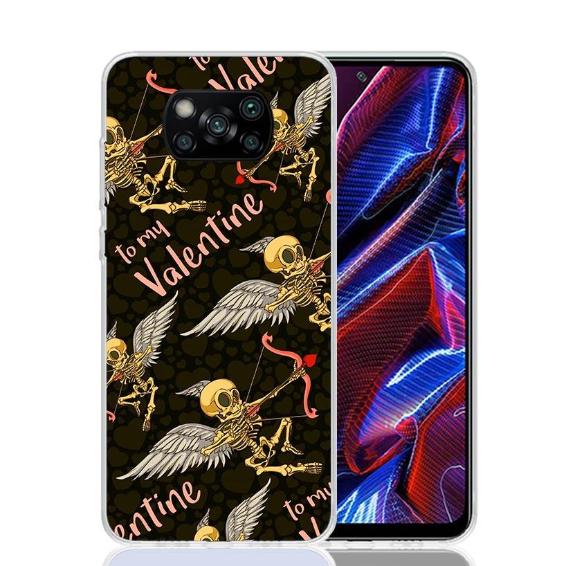 Human Skeleton Red Rose Phone Case For Xiaomi Poco F7 Ultra X7 X6 Pro X5 Redmi 15 15C 13 13C 12 12C 10 10A 10C 9 9A 9C 9T Shell