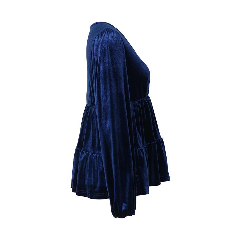 YYFS Dámská móda Ležérní Jednobarevný potisk Podzimní pulovry s dlouhým rukávem a výstřihem do V a dlouhé rukávy