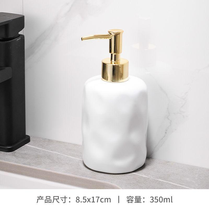 

Creative Irregular Ceramic Lotion Bottle Household Body Wash Shampoo Empty Bottle Pressed Soap Dispenser Bathroom Accessories