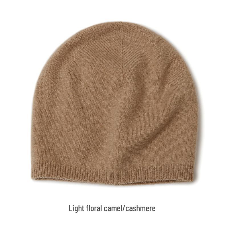 Women's 100% Pure Cashmere Double-Layered Knitted Hat - Autumn/Winter Style