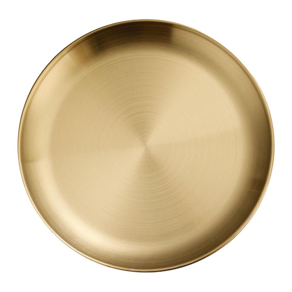 Rustless Steel Dinner Plate Thickened Serving Dish Dishwasher Food Plate Meal Use