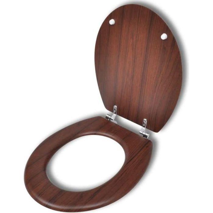VidaXL Toilet Seat with Lid MDF Simple Design Brown