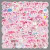 50-Piece Set of Cute Pink Rabbit Cartoon Stickers | Waterproof Decorative Mochi Stickers